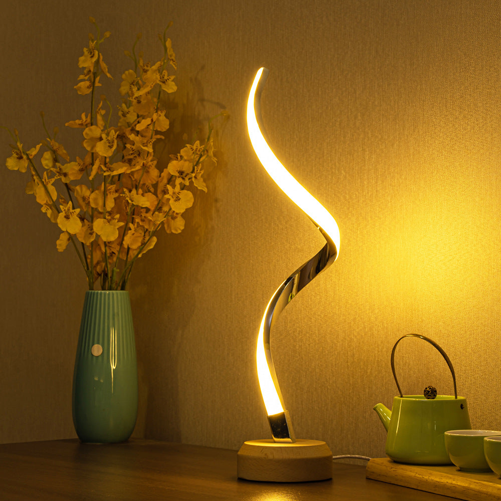 Smart Solid Wood Led Lamp